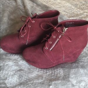 FREE with Purchase* Red suede like wedges
